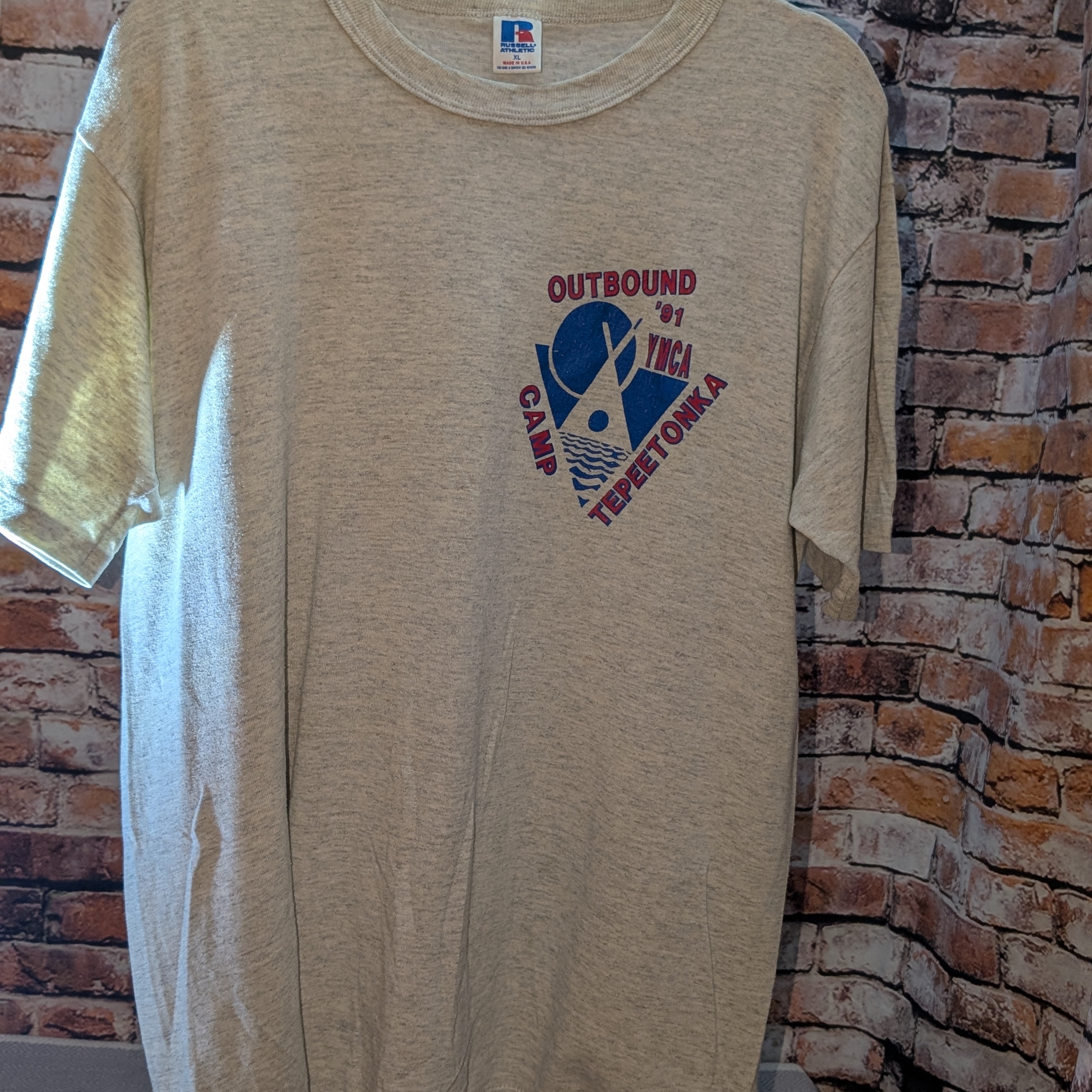 Vintage Russell Athletic Brand Ymca 91 TShirt